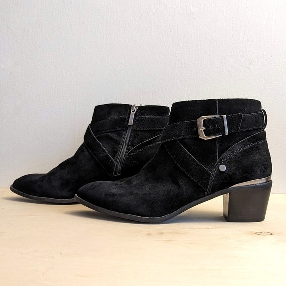 Essex Lane Nara Black Suede Bootie Boots - Picture 3 of 13